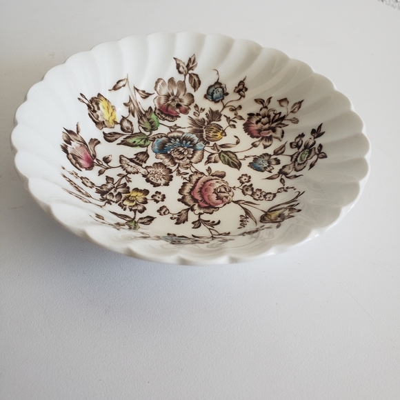 #Staffordshire Bouquet Johnson Bros Hand-engraving Small Bowl Vintage - Picture 10 of 10